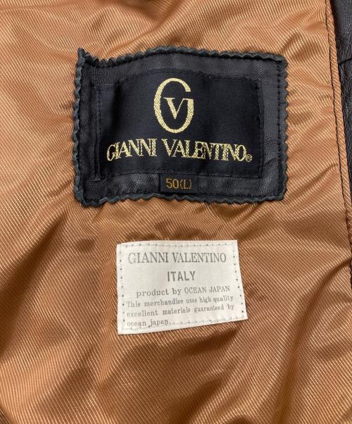 GIANNI VALENTINO（ジャンニバレンチノ）GIANNI VALENTINO (ジャンニバレンチノ) ラムレザーコート ブラック サイズ:Lの古着・服飾アイテム