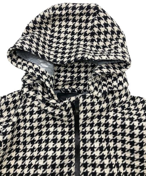 HERNO（ヘルノ）HERNO (ヘルノ) 千鳥格子 フーデットジャケット ホワイト×ブラック サイズ:40の古着・服飾アイテム