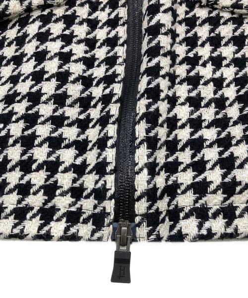 HERNO（ヘルノ）HERNO (ヘルノ) 千鳥格子 フーデットジャケット ホワイト×ブラック サイズ:40の古着・服飾アイテム