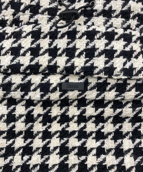 HERNO（ヘルノ）HERNO (ヘルノ) 千鳥格子 フーデットジャケット ホワイト×ブラック サイズ:40の古着・服飾アイテム