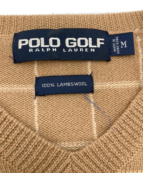 POLO GOLF（ポロ ゴルフ）POLO GOLF (ポロ ゴルフ) Vネックニット ベージュ サイズ:Ｍの古着・服飾アイテム