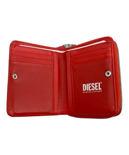 DIESEL（ディーゼル）DIESEL (ディーゼル) コンパクトラウンドファスナー財布 レッドの古着・服飾アイテム