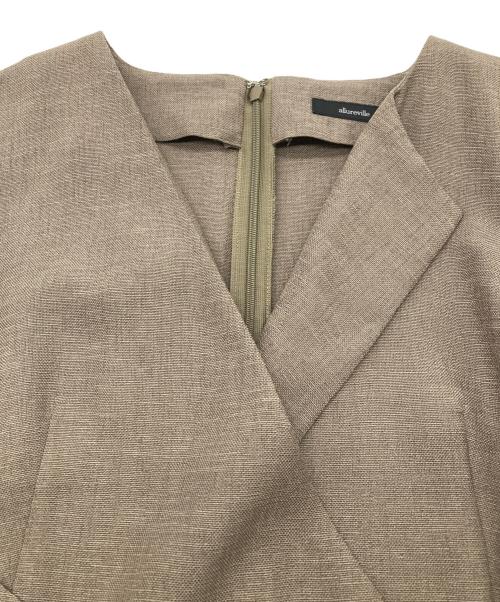allureville（アルアバイル）allureville (アルアバイル) リネンオックスカシュクールマキシワンピース オリーブ サイズ:1の古着・服飾アイテム