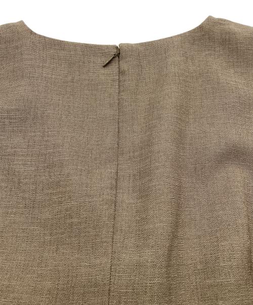 allureville（アルアバイル）allureville (アルアバイル) リネンオックスカシュクールマキシワンピース オリーブ サイズ:1の古着・服飾アイテム