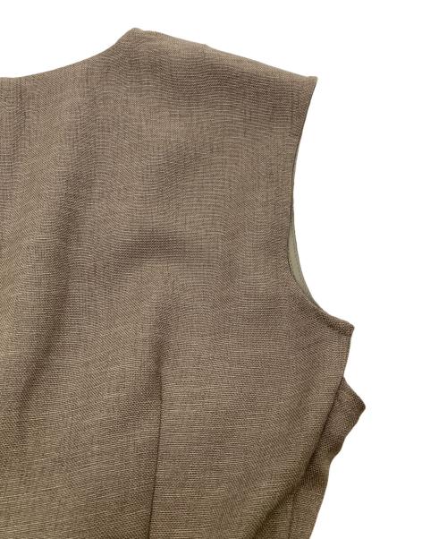 allureville（アルアバイル）allureville (アルアバイル) リネンオックスカシュクールマキシワンピース オリーブ サイズ:1の古着・服飾アイテム