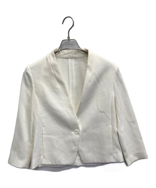 allureville（アルアバイル）allureville (アルアバイル) スラブバスケットノーカラージャケット ホワイト サイズ:1の古着・服飾アイテム