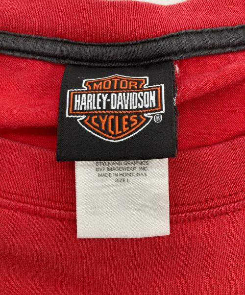 HARLEY-DAVIDSON（ハーレーダビッドソン）HARLEY-DAVIDSON (ハーレーダビッドソン) 刺繍Tシャツ レッド サイズ:Lの古着・服飾アイテム