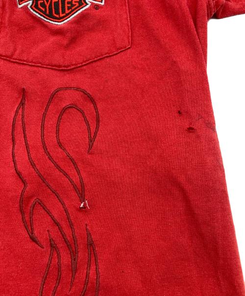 HARLEY-DAVIDSON（ハーレーダビッドソン）HARLEY-DAVIDSON (ハーレーダビッドソン) 刺繍Tシャツ レッド サイズ:Lの古着・服飾アイテム