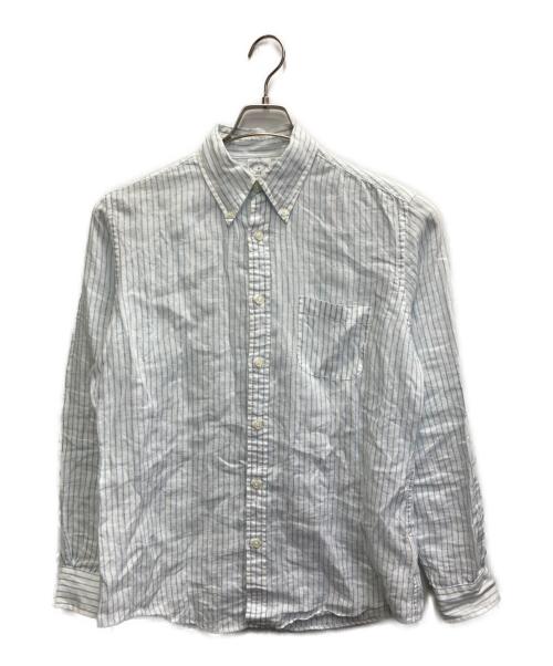 BROOKS BROTHERS（ブルックスブラザーズ）BROOKS BROTHERS (ブルックスブラザーズ) リネンストライプシャツ スカイブルー サイズ:Mの古着・服飾アイテム