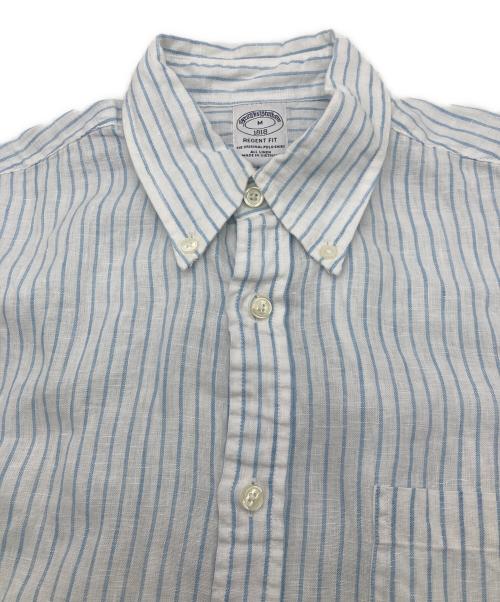 BROOKS BROTHERS（ブルックスブラザーズ）BROOKS BROTHERS (ブルックスブラザーズ) リネンストライプシャツ スカイブルー サイズ:Mの古着・服飾アイテム