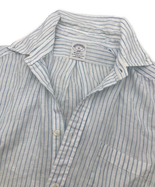 BROOKS BROTHERS（ブルックスブラザーズ）BROOKS BROTHERS (ブルックスブラザーズ) リネンストライプシャツ スカイブルー サイズ:Mの古着・服飾アイテム