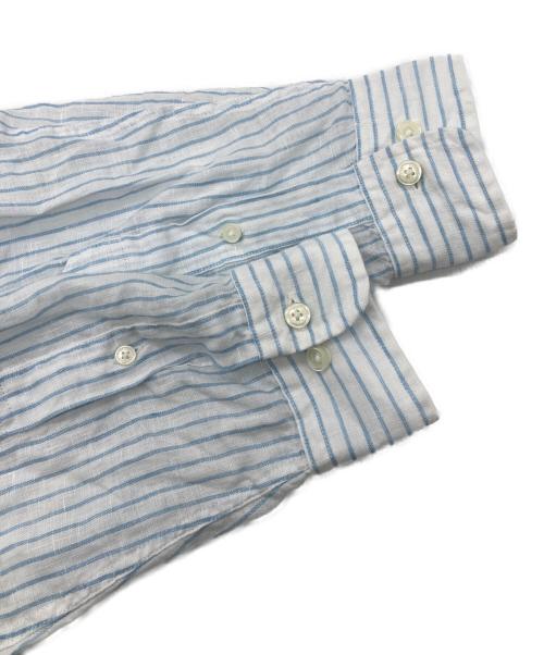 BROOKS BROTHERS（ブルックスブラザーズ）BROOKS BROTHERS (ブルックスブラザーズ) リネンストライプシャツ スカイブルー サイズ:Mの古着・服飾アイテム