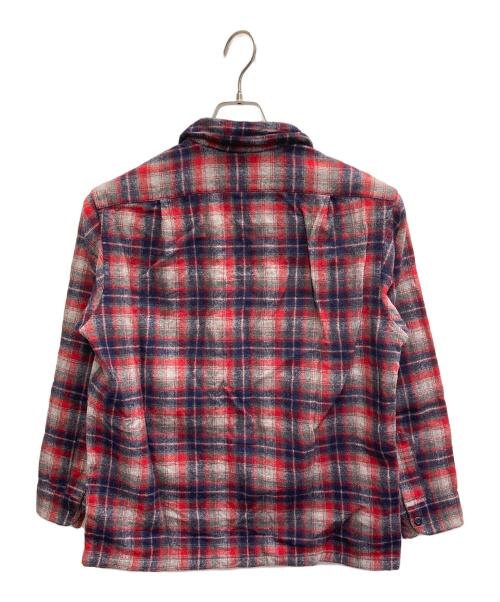 PENDLETON（ペンドルトン）PENDLETON (ペンドルトン) 70’s ウールチェックボードシャツ レッド×グレー サイズ:Lの古着・服飾アイテム