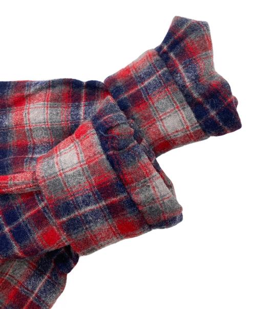 PENDLETON（ペンドルトン）PENDLETON (ペンドルトン) 70’s ウールチェックボードシャツ レッド×グレー サイズ:Lの古着・服飾アイテム