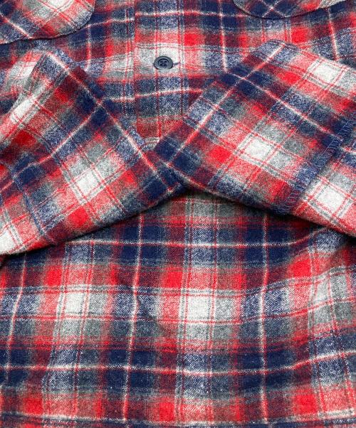 PENDLETON（ペンドルトン）PENDLETON (ペンドルトン) 70’s ウールチェックボードシャツ レッド×グレー サイズ:Lの古着・服飾アイテム