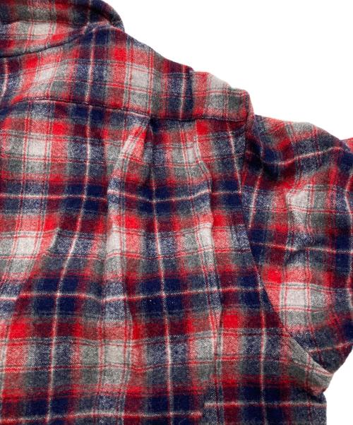 PENDLETON（ペンドルトン）PENDLETON (ペンドルトン) 70’s ウールチェックボードシャツ レッド×グレー サイズ:Lの古着・服飾アイテム