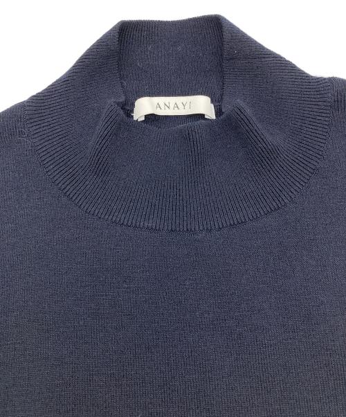 ANAYI（アナイ）ANAYI (アナイ) メリノウールサイドスカラッププルオーバー ニット ネイビー サイズ:Mの古着・服飾アイテム