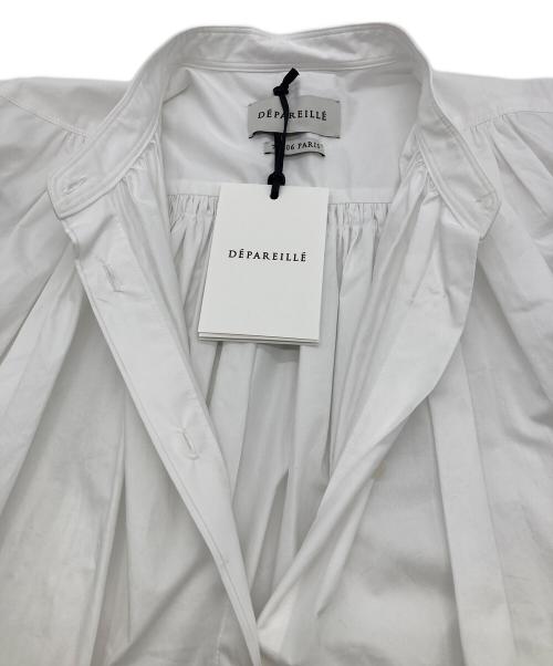 DEPAREILLE（デパリエ）DEPAREILLE (デパリエ) タイプライターギャザードレス ホワイト サイズ:36の古着・服飾アイテム
