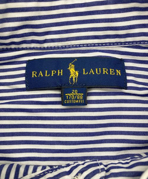 RALPH LAUREN（ラルフローレン）RALPH LAUREN (ラルフローレン) ボタンダウンストライプシャツ ブルー サイズ:20の古着・服飾アイテム