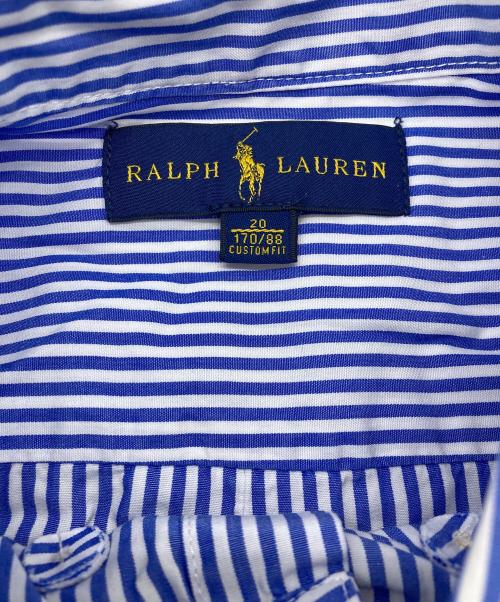 RALPH LAUREN（ラルフローレン）RALPH LAUREN (ラルフローレン) ボタンダウンストライプシャツ ブルー サイズ:20の古着・服飾アイテム