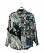 GOOUCHグーチ）の古着「90's 総柄シルクシャツ」｜グリーン