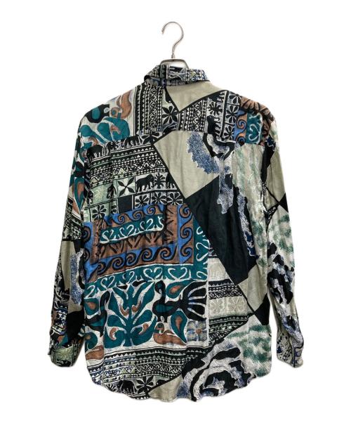 GOOUCH（グーチ）GOOUCH (グーチ) 90's 総柄シルクシャツ グリーン サイズ:Sの古着・服飾アイテム