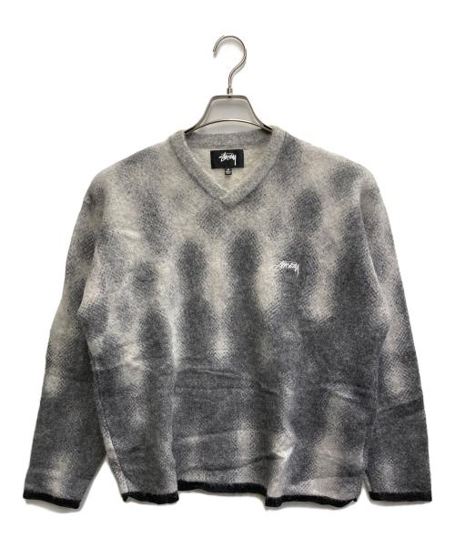 stussy（ステューシー）stussy (ステューシー) Gradient Dot BRUSHED Sweater グレー サイズ:Mの古着・服飾アイテム