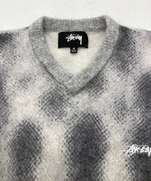 stussy（ステューシー）stussy (ステューシー) Gradient Dot BRUSHED Sweater グレー サイズ:Mの古着・服飾アイテム