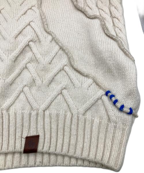 ZARA（ザラ）ZARA (ザラ) ADER error (アーダーエラー) パッチワーク ケーブルニット アイボリー サイズ:S-Mの古着・服飾アイテム
