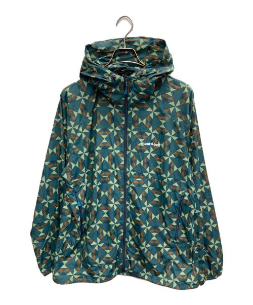 mont-bell（モンベル）mont-bell (モンベル) ウィンドブラストプリントパーカー グリーン サイズ:Lの古着・服飾アイテム
