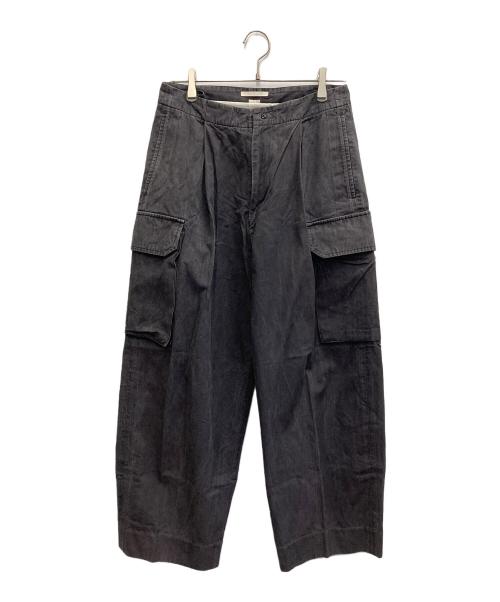 BLURHMS（ブラームス）blurhms (ブラームス) Washed Gabardine Super Wide 6P Slacks ブラック サイズ:1の古着・服飾アイテム