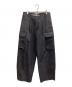 blurhms（ブラームス）の古着「Washed Gabardine Super Wide 6P Slacks」｜ブラック