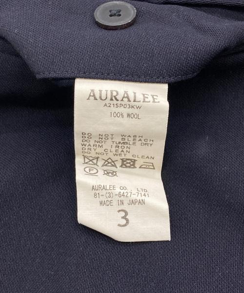 AURALEE（オーラリー）AURALEE (オーラリー) HARD TWIST WOOL DOBBY SLIT SLACKS ネイビー サイズ:3の古着・服飾アイテム