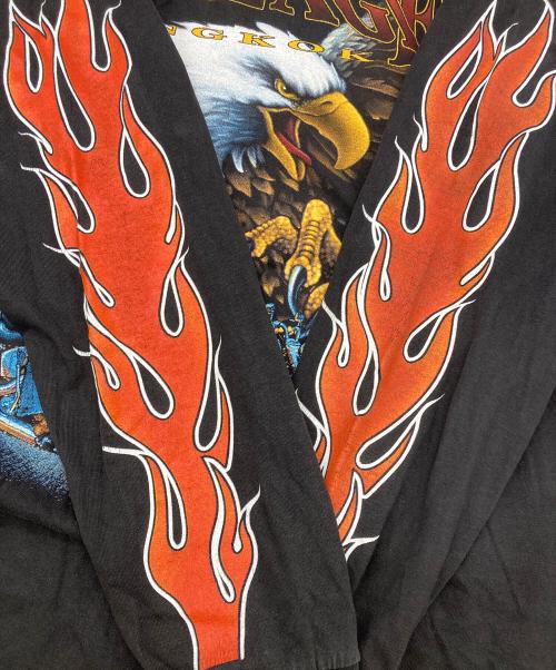 rock eagle（ロックイーグル）rock eagle (ロックイーグル) プリントカットソー ブラック サイズ:Lの古着・服飾アイテム