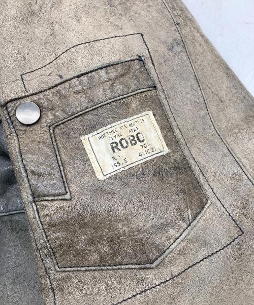 ROBO（ロボ）ROBO (ロボ) フライトレザージャケット グレー サイズ:Lの古着・服飾アイテム
