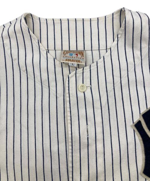 STARTER（スターター）STARTER (スターター) New York Yankees ベースボールシャツ ホワイト サイズ:Lの古着・服飾アイテム