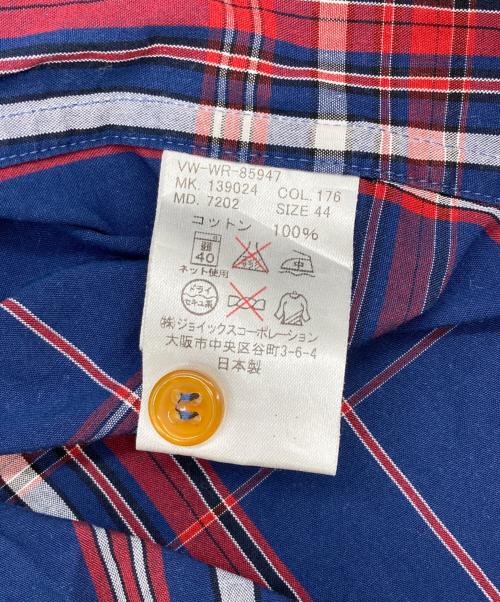 Vivienne Westwood man（ヴィヴィアン ウェストウッド マン）Vivienne Westwood man (ヴィヴィアン ウェストウッド マン) オーブ刺繍チェックシャツ ブルー×レッド サイズ:44の古着・服飾アイテム