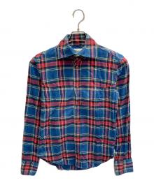 Vivienne Westwood（ヴィヴィアンウエストウッド）の古着「オーブ刺繍ネルチェックシャツ」｜ブルー×レッド