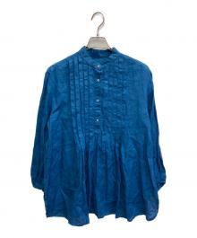 fog linen work（フォグリネンワーク）の古着「プルオーバーリネンシャツ」｜ブルー