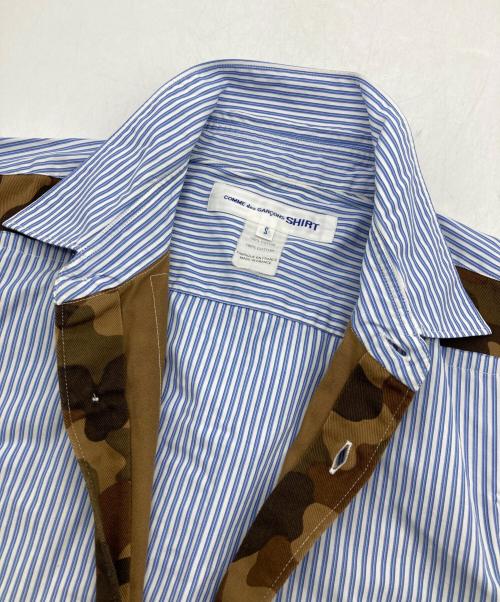COMME des GARCONS SHIRT（コムデギャルソンシャツ）COMME des GARCONS SHIRT (コムデギャルソンシャツ) デザインストライプシャツ ホワイト×ブルー サイズ:Sの古着・服飾アイテム