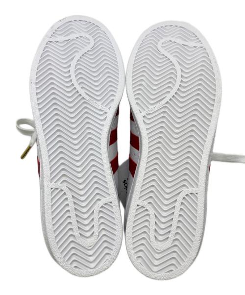 adidas（アディダス）adidas (アディダス) SUPERSTAR ホワイト×レッド サイズ:255 未使用品の古着・服飾アイテム