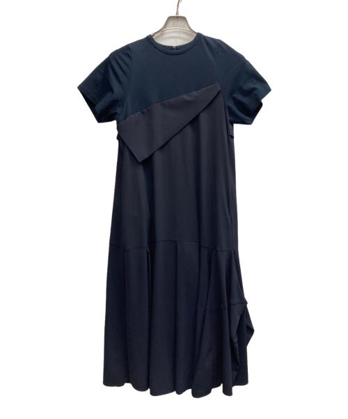 ENFOLD（エンフォルド）ENFOLD (エンフォルド) CUT LAYERED DRESS ネイビー サイズ:38の古着・服飾アイテム