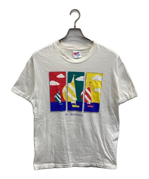 Hanes（ヘインズ）Hanes (ヘインズ) プリントTシャツ ホワイト サイズ:Lの古着・服飾アイテム