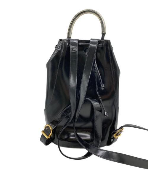 Salvatore Ferragamo（サルヴァトーレ フェラガモ）Salvatore Ferragamo (サルヴァトーレ フェラガモ) エナメルリュック ブラックの古着・服飾アイテム
