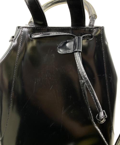 Salvatore Ferragamo（サルヴァトーレ フェラガモ）Salvatore Ferragamo (サルヴァトーレ フェラガモ) エナメルリュック ブラックの古着・服飾アイテム