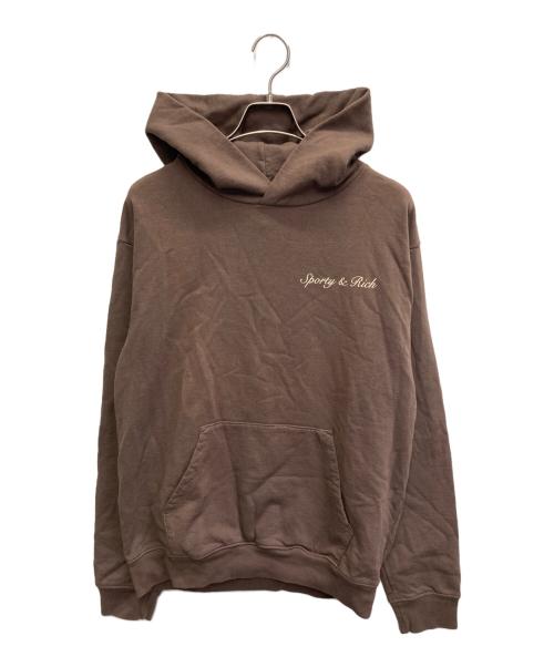 Sporty & Rich（スポーティーアンドリッチ）Sporty & Rich (スポーティーアンドリッチ) プリントパーカー ブラウン サイズ:Mの古着・服飾アイテム