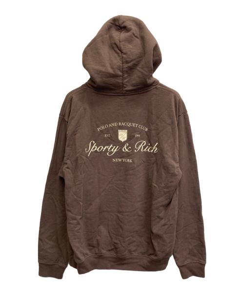Sporty & Rich（スポーティーアンドリッチ）Sporty & Rich (スポーティーアンドリッチ) プリントパーカー ブラウン サイズ:Mの古着・服飾アイテム