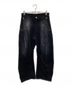 CONZコンズ）の古着「CORDUROY CURVED LEG PANTS」｜ブラック