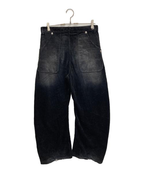 CONZ（コンズ）conz (コンズ) CORDUROY CURVED LEG PANTS ブラック サイズ:1の古着・服飾アイテム