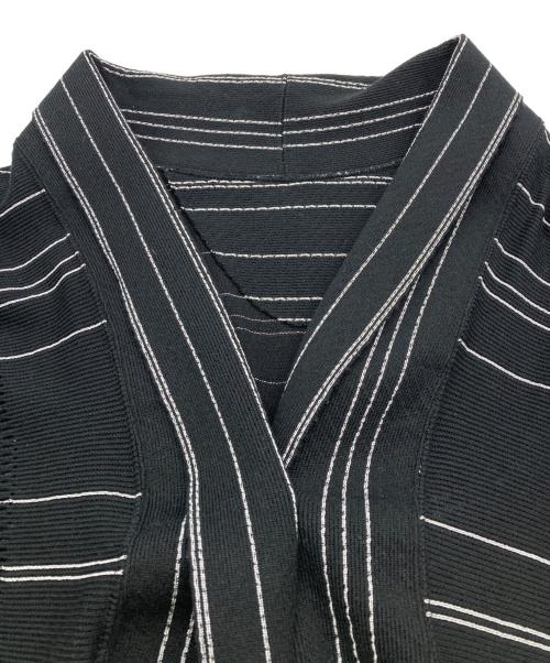 ISSEY MIYAKE（イッセイミヤケ）ISSEY MIYAKE (イッセイミヤケ) ストライプニットジャケット ブラック サイズ:2の古着・服飾アイテム